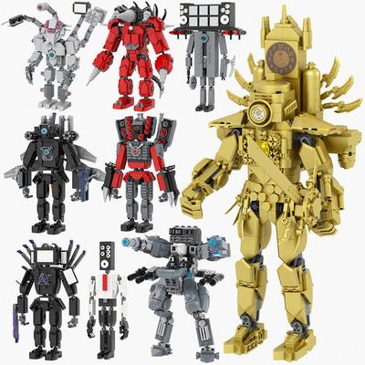 MOOXI Skibidi Toilet Kempingová súprava MOC Kocky Hra Super Titan Boss Woofer TV Kamera Reproduktor Sirénový muž Boss Stavebné kocky Detské hračky