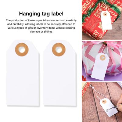 100Pcs Hanging Tags with Attached Reinforced Holes Elastic String Design Widely Used DIY Writable Labels