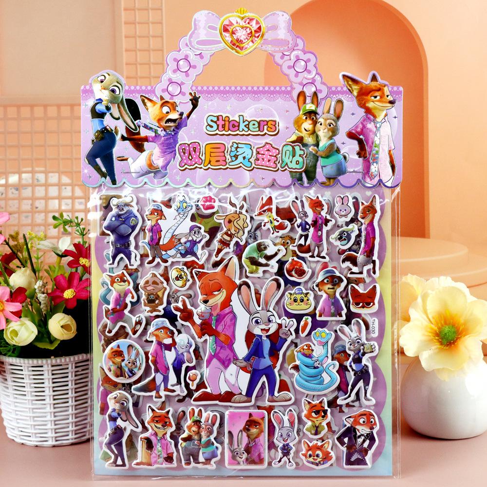 Children's Cartoon Double-layer Three-dimensional Bubble Sticker