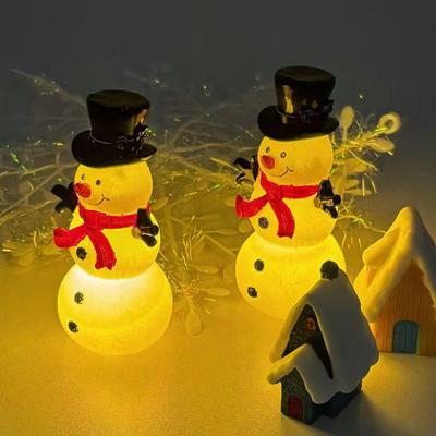 LED Sněhulák Noční Světlo Napájené USB Měnící Barvy Jemně Svítící Světlo Průhledný Plast Vánoční Dekorace