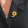 Sunflower Diamond Brooch: Floral Temperament Suit Accessory