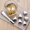 Heart-Shaped Whiskey Stones Reusable 304 Stainless Steel Non-Diluting Drink Chillers for Wine Cocktails with Tongs Dishwasher Safe Cooling Blocks