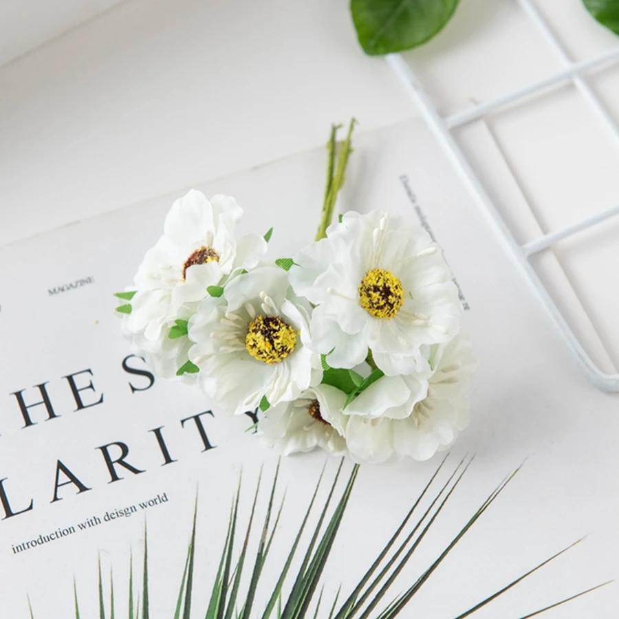 

Artificial Flowers Silk Mini Bouquet Outdoor Garden Wedding Wreath Home Room Vase Table Decora Scrapbook Bridal DIY Gifts Props 1pc