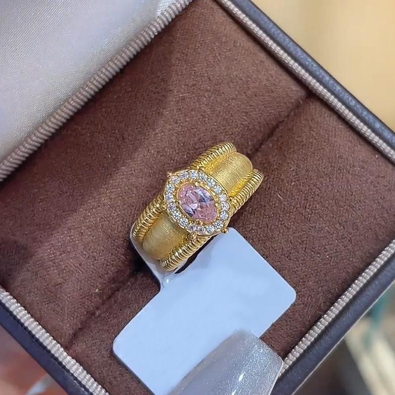 Trendiger Verstellbarer Damenring: Micro-Set Farbiger Zirkon, Neuer Ins-Stil Zeigefingerring