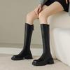 Winter Vintage Platform Woman Knight High Boots Concise Soft Plush Thick Sole Shoes Ladies Stretch Slim Modern Long Botas