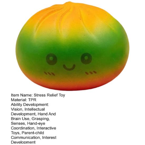 Gradient Cartoon Steamed Bun Toy Slow Rebound Stretchy Simulated Dumpling Squeeze Toy Portable Smiling Bun Hand Exercise Relaxation