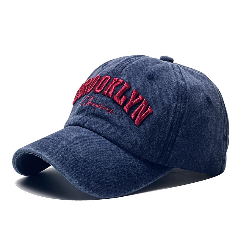 

Customize Washed Cotton Mesh Breathable Baseball Cap Made Old Ripped Light Board Caps Men Women Tide Vintage Hat Fashion Gift Adjustable темно-синього кольору