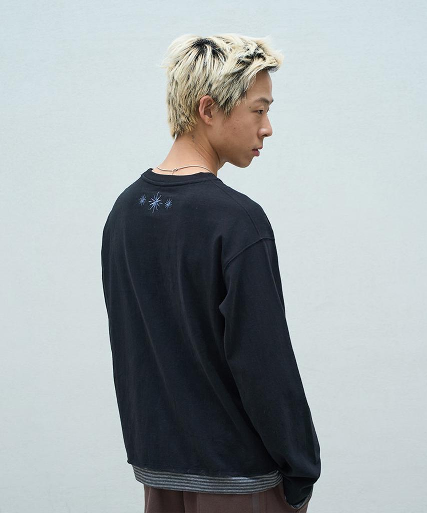 SUPERSUB Scratch Layered Long Sleeve T-Shirt - Black