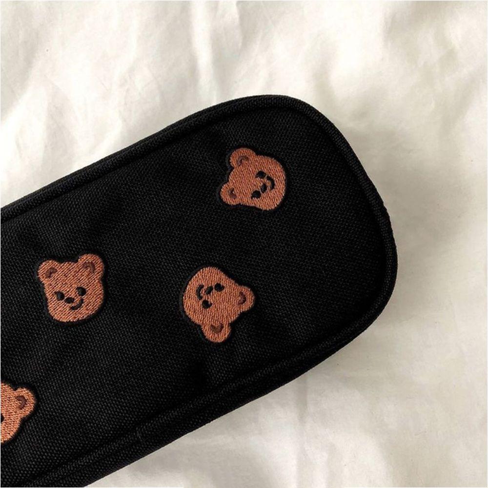 Practical Embroidery Canvas Pencil Bag Kids Gift Pen Case Kawaii Bear