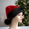 Chapéu de Papai Noel de Pelúcia Vermelha Espessa para o Natal - Colorido, Longo, Decoração de Festa