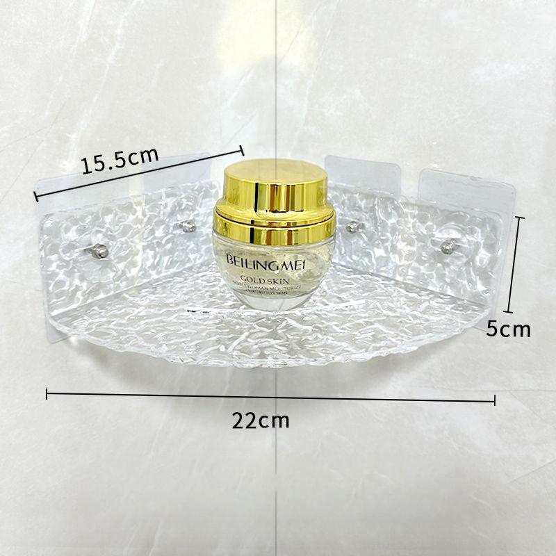 Wall Mounted Acrylic Bathroom Corner Shelf,Acrylic Bathroom Rack,Floating Shower Corner Shelf,Shower Shelf for Storage & Display