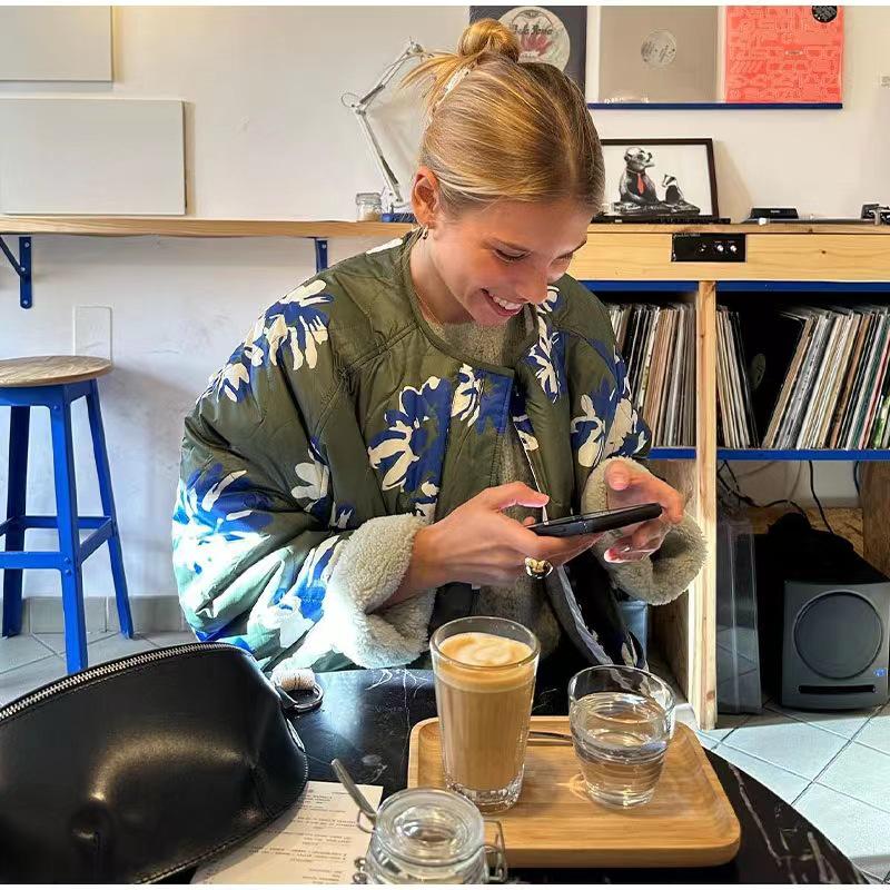 Autumn/Winter 2023 Contrast Collar Printed Cotton Jacket