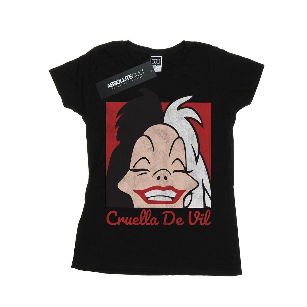 Disney Womens/Ladies Cruella De Vil Cropped Head Cotton T-Shirt
