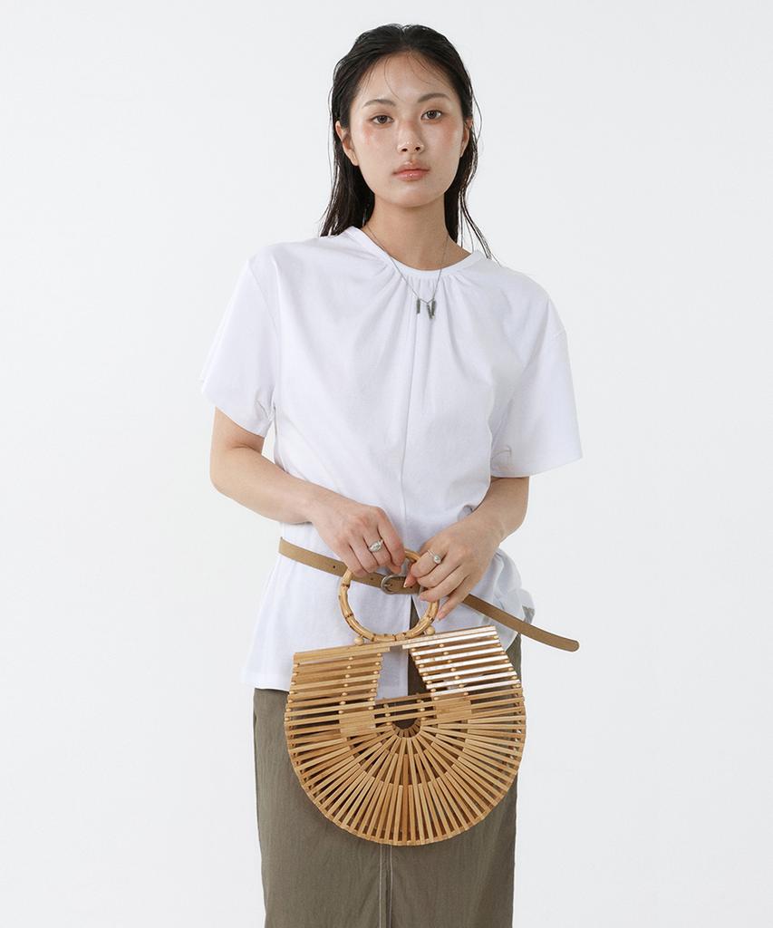 LOVENTINA Shirred Round Top_White