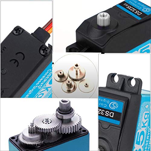 35KG Coreless Digital Servo, High Torque Coreless Motor Servo, Stainless Steel SG Barrel Servo for RC Cars, Robot DIY, Waterproof Servo, Compatible wi