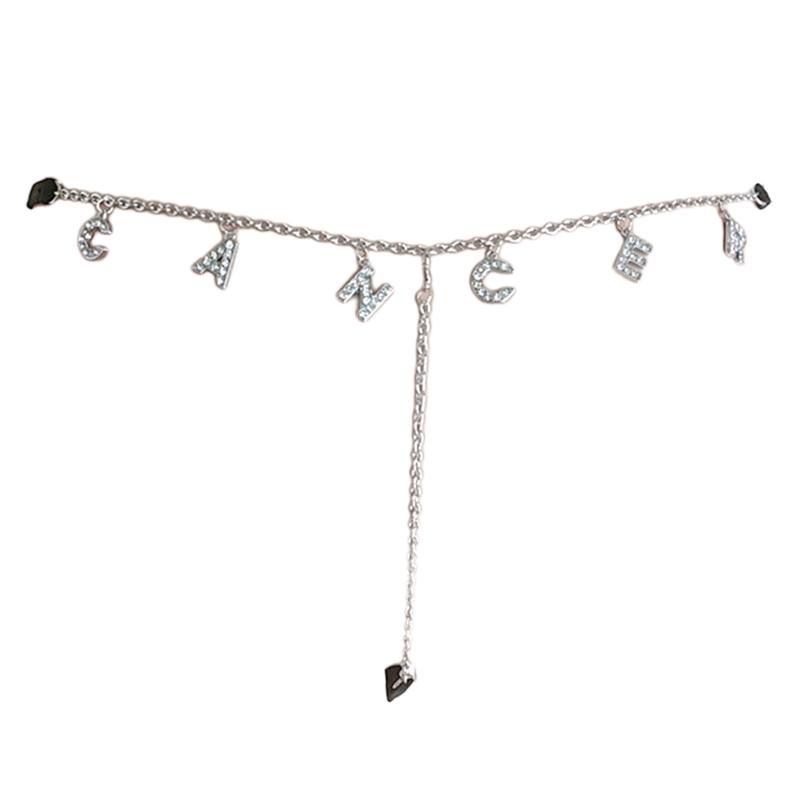 Novelty Waist Chain Alloy Shinning Thong Chains with Dangle 12 Constellations Thong Jewelry Accessories for Women