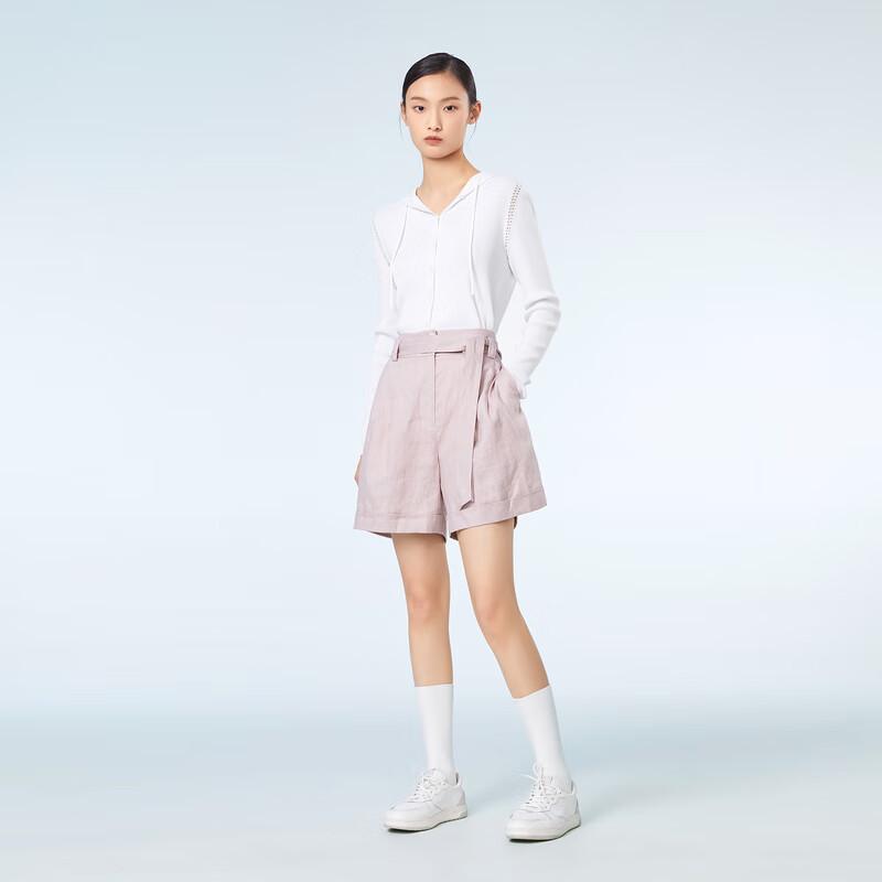 OVVOVV Women's Linen Casual Shorts with Belt