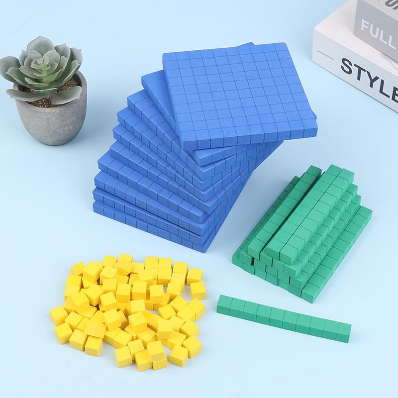 New 130Pcs Base Ten Blocks For Math Place Value Blocks Base 10 Math Manipulatives Number Concepts Math Cubes For Kids Counting B