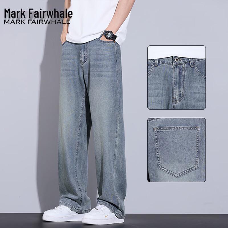 Mark Fairwhale Men s American Retro Loose Straight Jeans 31