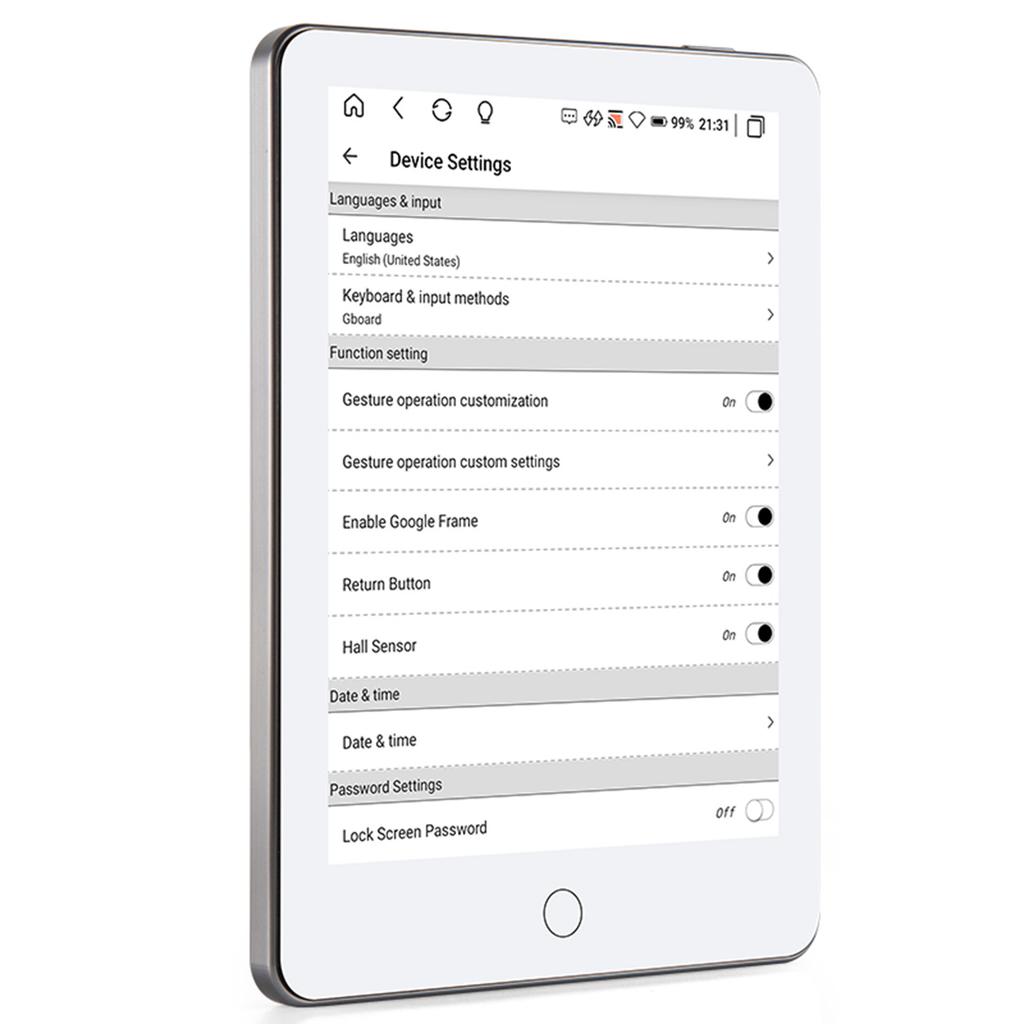 6 Inch E Book Reader with 300DPI Clear Screen 4+64GB Storage Built in Reading Light White