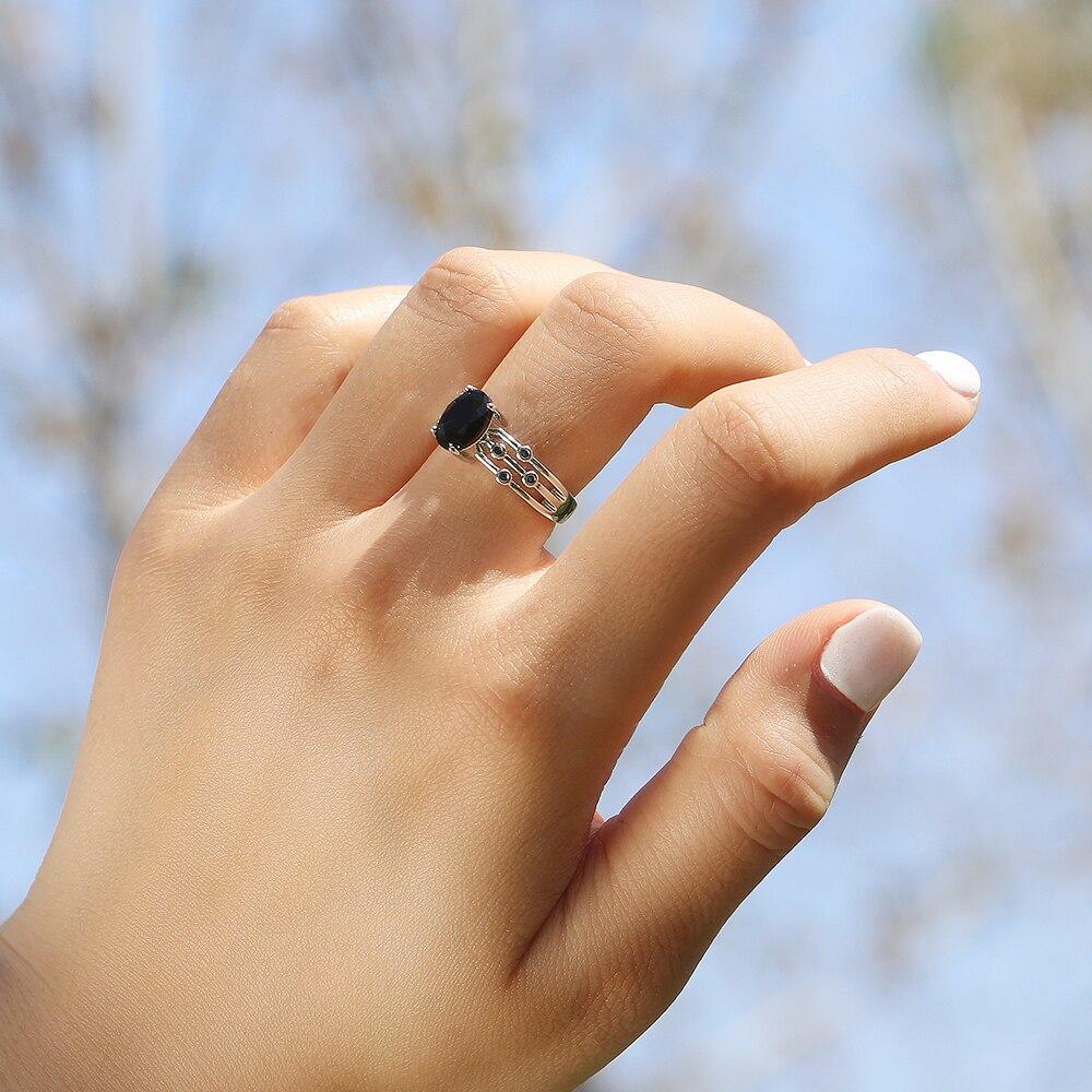 Punk Black Oval Stone Women Rings Cool Osobnost Třířadá kapela Taneční párty Módní doplňky Výročí Dívka Dárek