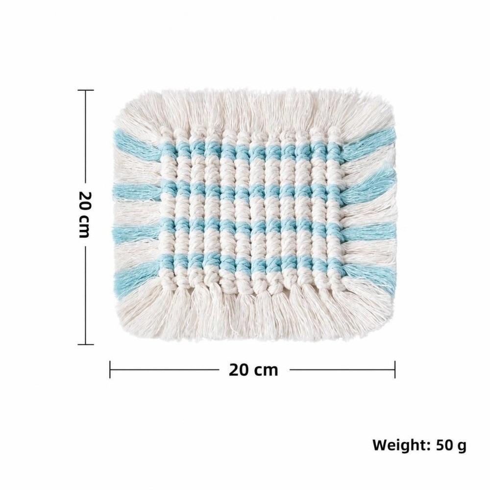 Handmade Tassel Cup Coaster Woven Cup Holders Creative Cup Mat for Coffee Table