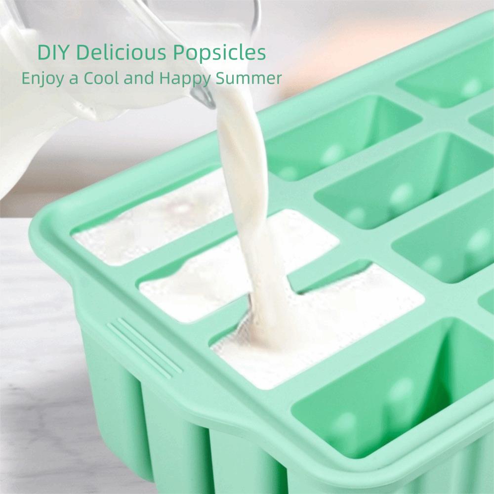 Non-Stick Ice Cream Trays 12 Grids Ice Lolly Mold Practical Ice Candy Mold  Homemade Ice Cream