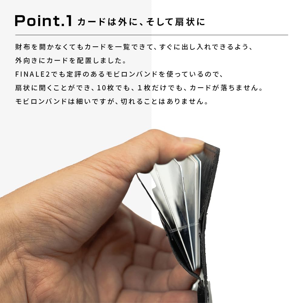 Wallet Smart Wallet FINALE UT Created by the Inventor of 7mm Flick Input [EDISON LAB] Bi-fold (black) Ultra-thin