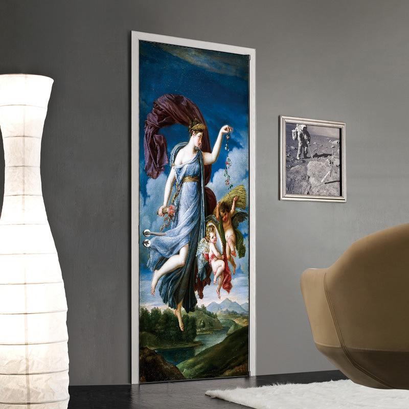 Spray Pattern DIY Door Wall Stickers Home Decor Living Room Children Room Porch Removable Waterproof Self-adhesive Wall Paster