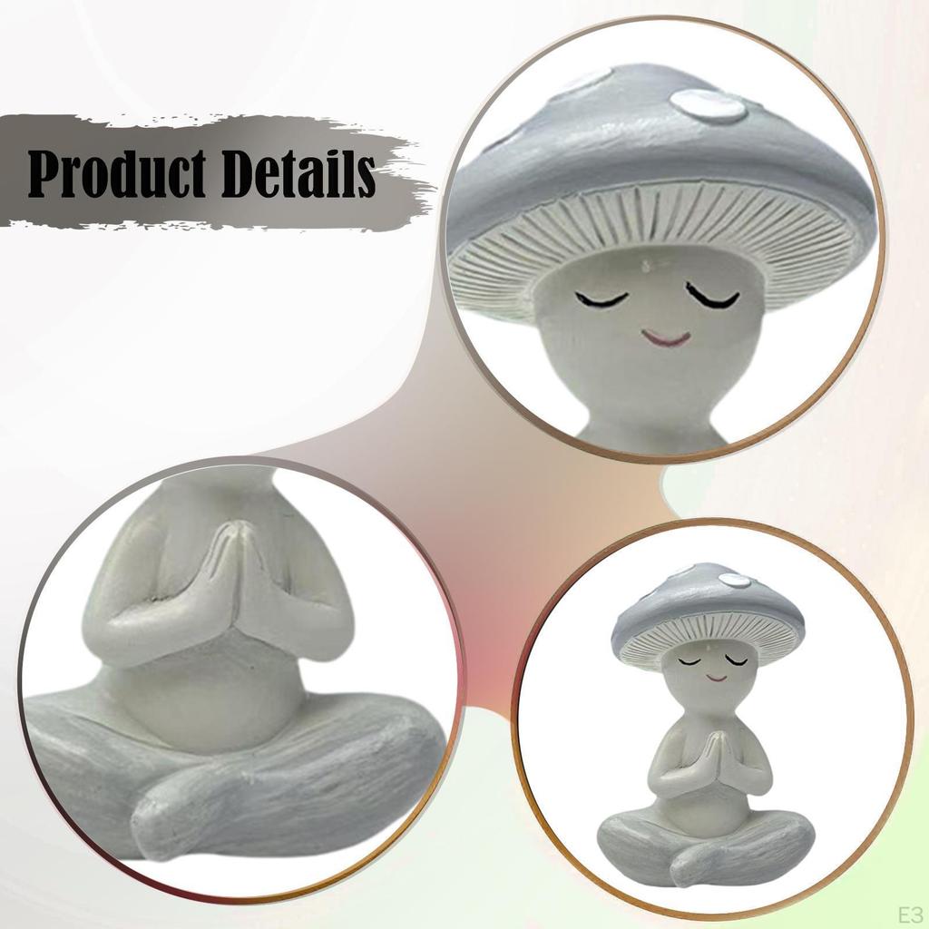 Meditationspilz Statue Dekorative Figur Kunsthandwerk Niedliches Schreibtischornament Kleine Skulptur für