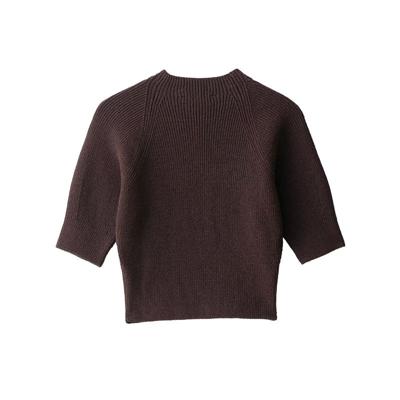 Autumn New Arrival Fashion Wind Foreign Trade Women's Clothing Stylish Simple and Versatile RIB Knitwear Tops 6771109