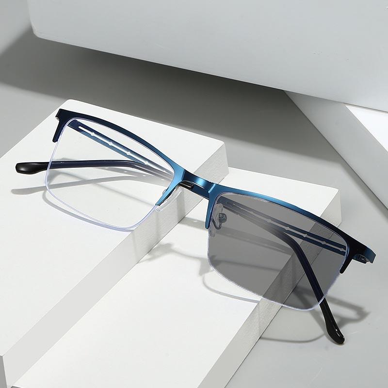 Retro Venkovní Fotochromické Brýle na Krátkozrakost Pánské Business Módní Anti Modré Světlo Měnící Barvu Brýle na Krátkozrakost 0 Až -4.0