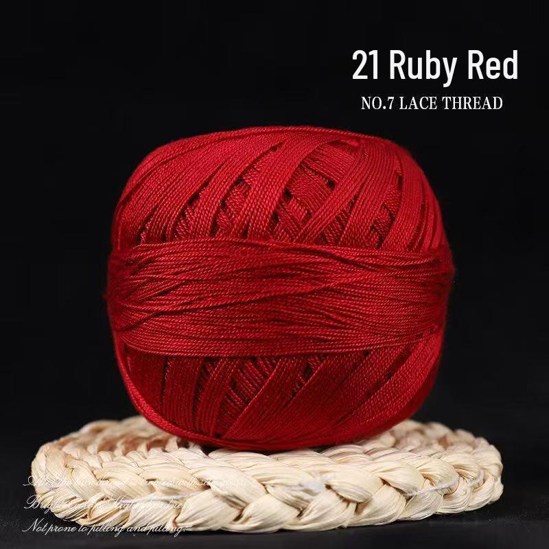 No. 7 Pure Cotton Silk Lace Yarn – Hand-Knitted, Strong Twist, Soft Half-Sleeve Crochet Yarn