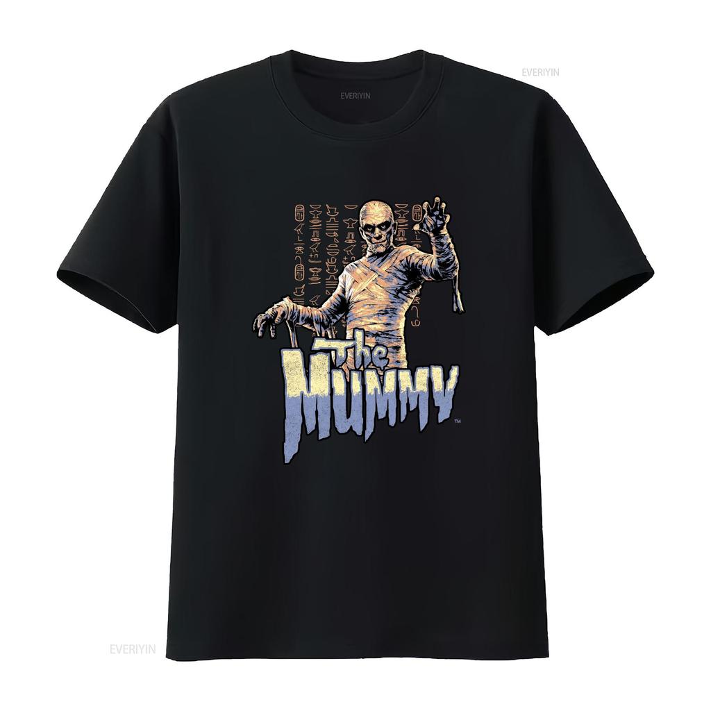 Universal Monster Movies The Mummy Egyptian Hieroglyphs Mens T Shirt vintage Washed Stretched Slightly Unisex designer clothes
