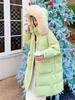Plus Size Long Down Jacket for Women with Fur Collar and Hood, 300 Jin Capacity