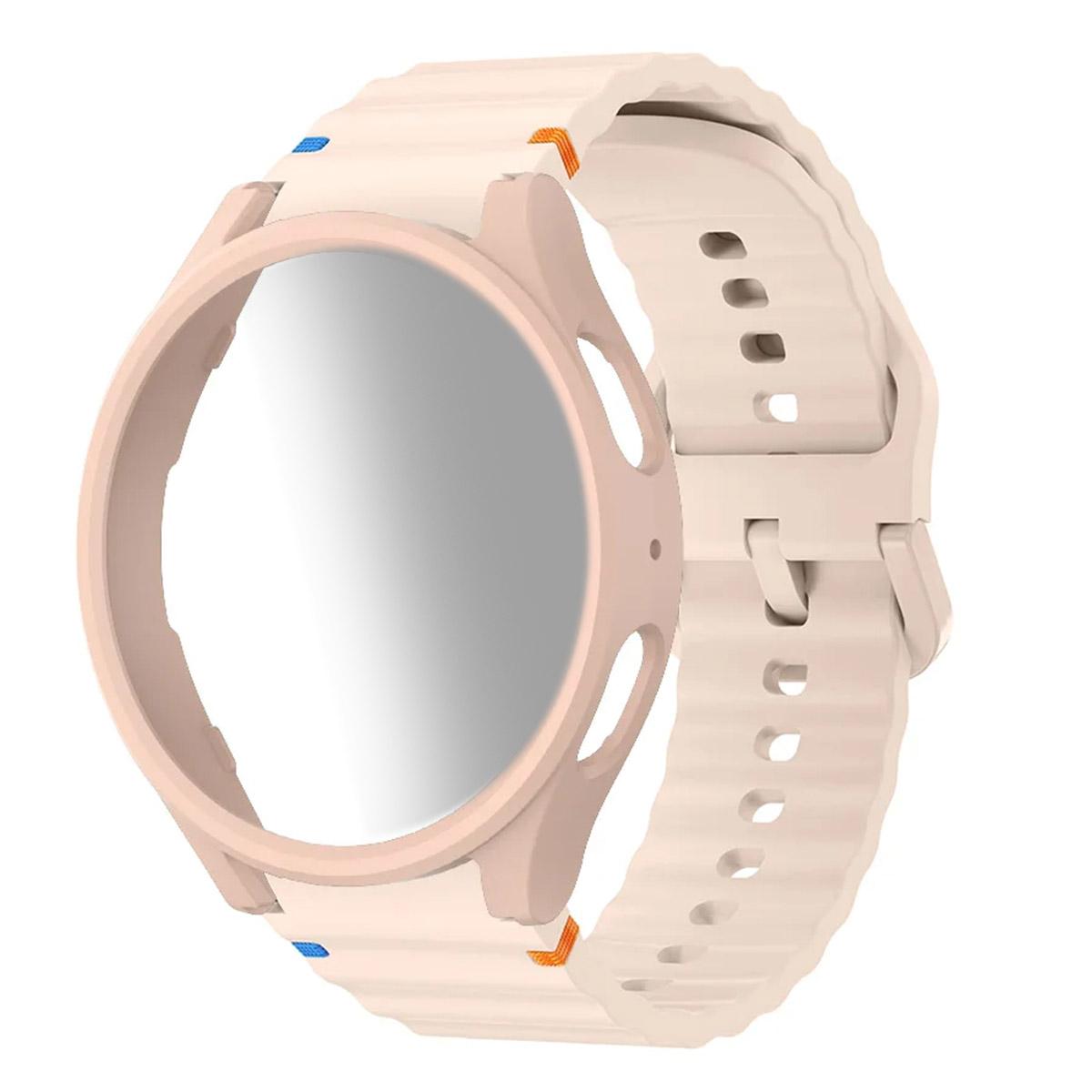 

Silicone Strap for Samsung Watch 7 6 5 4 40mm 44mm 5Pro 45mm Band With Case Screen Protector Bumper cover for Wrist Accessories Galaxy Watch 6 40mm