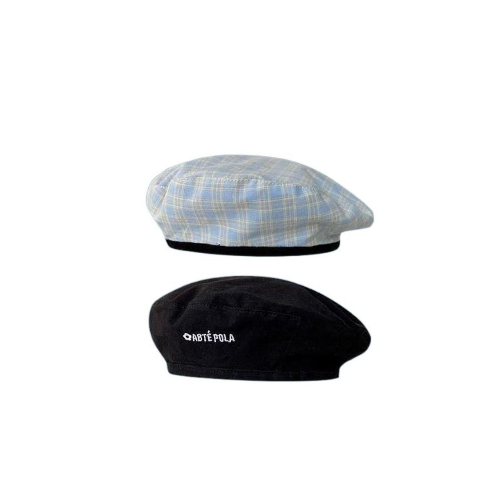 Solid Color Double-sided Beret Flat Octagonal Caps Elegant Women Beanie Hat  Student