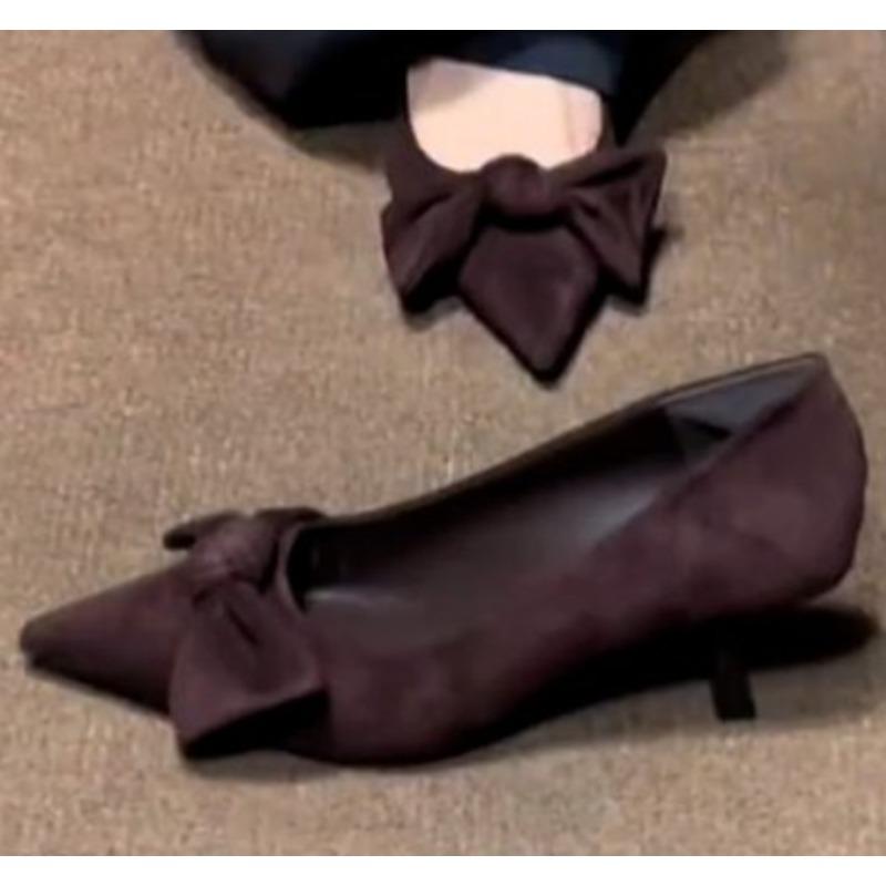 New Women's Trendy Shoes Bow Tie Slim High Heels Sexy Black Elegant Shoes Fairy Style Comfort Ladies Pumps Zapatos Mujer