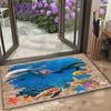 Lebendiger Meeresleben Fußmatte mit Meeresschildkröten und tropischen Fischen Rutschfester Boden Teppich für Eingang Heim Dekorative Matte