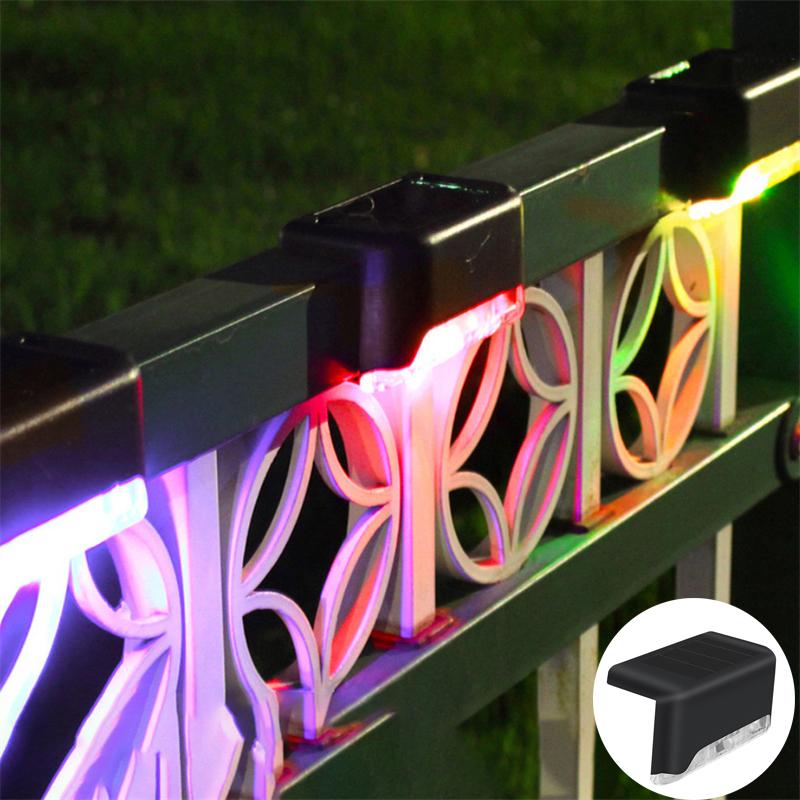 4Pack LED Solar Stair Light Lamp Waterproof Passage Courtyard Guardrail Step Night Light for Outdoor Garden Borders Terrace