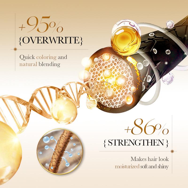 25ml*10pcs/caixa Tintura de Cabelo Preto com Azeite de Oliva, Coloração Rápida 8 Min, Deixa o Cabelo com Aspecto Hidratado, Cobre Cabelos Brancos, Fácil de Limpar