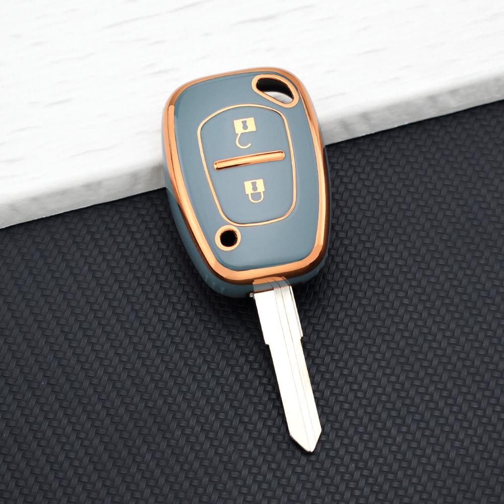 Car Key Case For Renault Kangoo Movano Vauxhall Trafic Opel Vivaro - 2 Buttons TPU Anti-Scratch Protective Cover With Key Chain