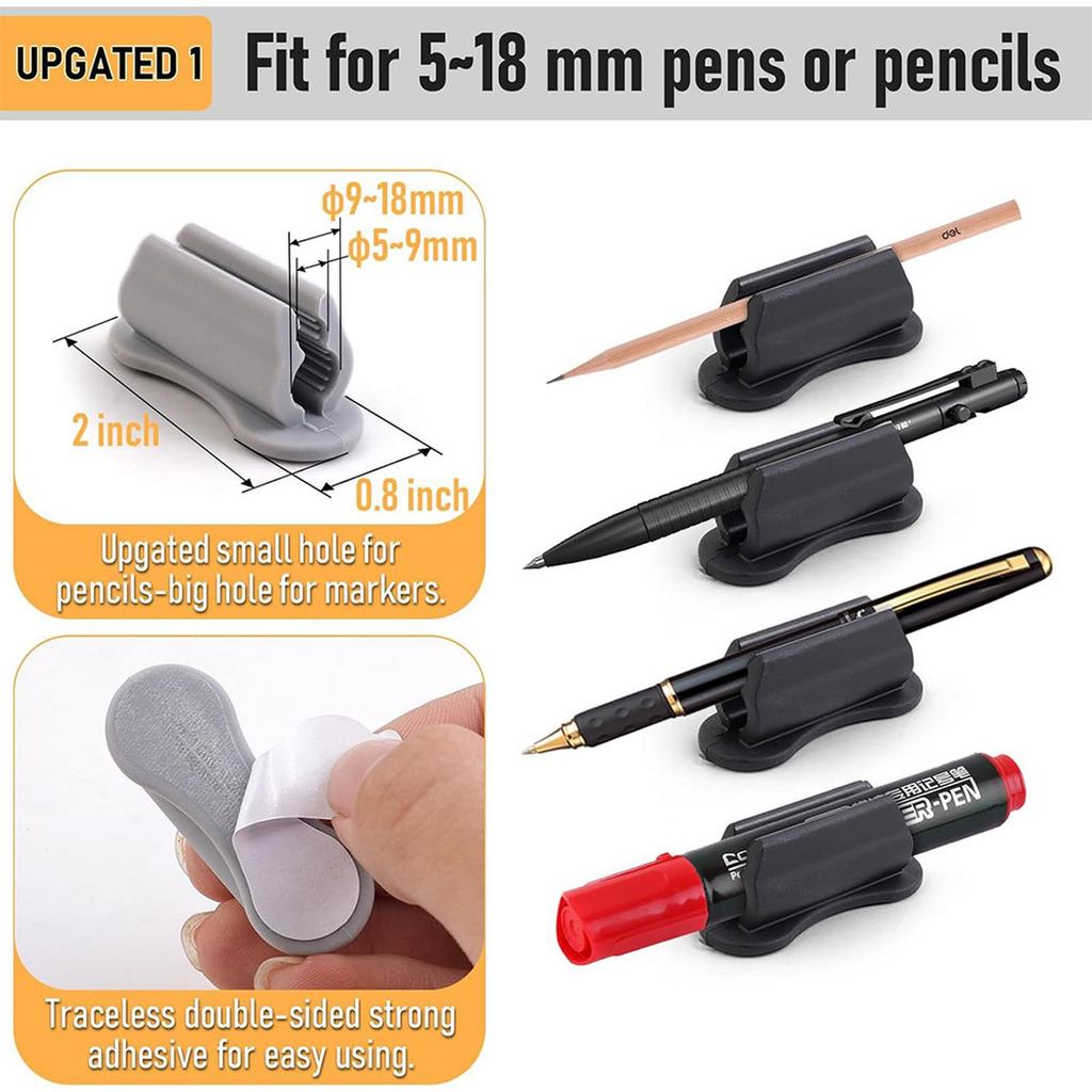 Silikon Stifthalter Clips Klebende Bleistifthalter für Klassenzimmer Schreibtisch Organizer Zubehör Stifthalter Klebend