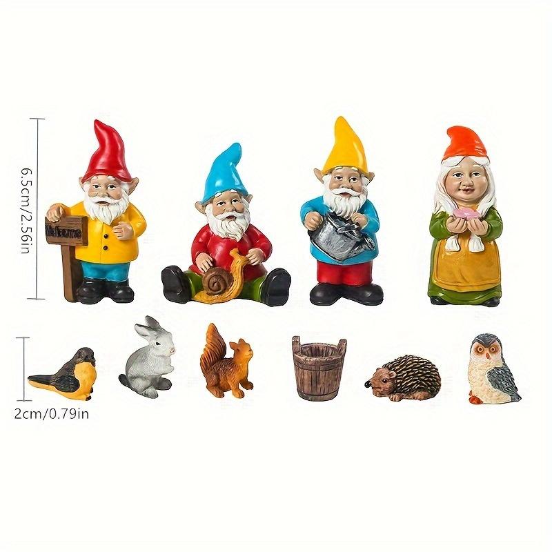 

10 шт./набор Мини Садовая Декорация Полимерные Изделия Рождественские Подарки Подарки на День Рождения Фигурки Гномов Животных Украшения 10pcs a box