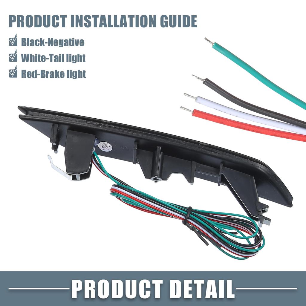 ABSOPRO Rear Bumper Reflector Red LED Fog Brake Tail Part Numbers for Honda Civic Plastic with Black Set Lights, 33555-TR0-A51/33505-TR0-A51,