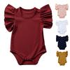Summer Born Baby Girls Ruffles Romper Short Sleeve Jumpsuit Ribbed Knitted Romper Infant Summer Clothes High Quality Outfits