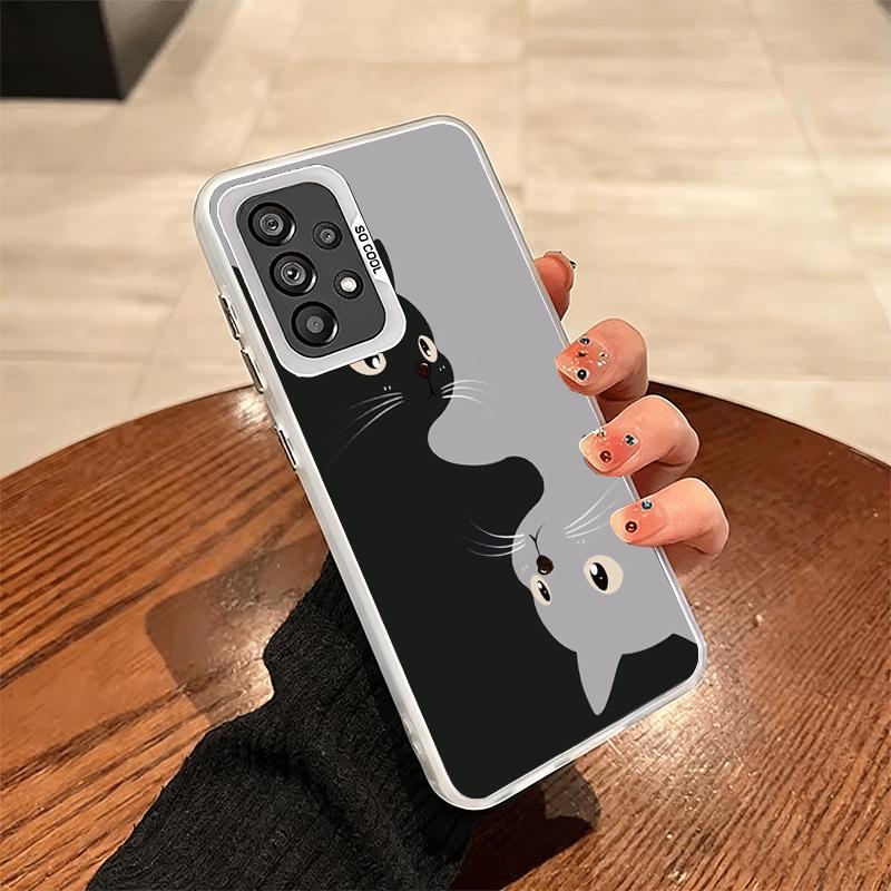 Black Cat Cartoon Cute Shockproof Phone Case for Samsung A17 A16 A15 A14 A37 A57 A36 A56 A26 A35 A55 A25 A34 A54 A24 A13 A23 A33