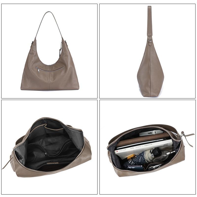 Cowhide Bag Women's Leather Messenger Bag New Large-capacity Tote Bag Women's Niche Versatile Commuter Shoulder Bag