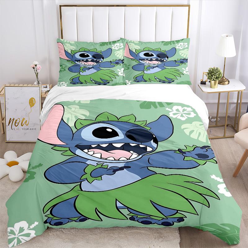 Lilo Stitch Tropical Adventure Print 3Pcs Bedding Setduvet Cover With 2 Bedropillowcase Home Birthday Gift