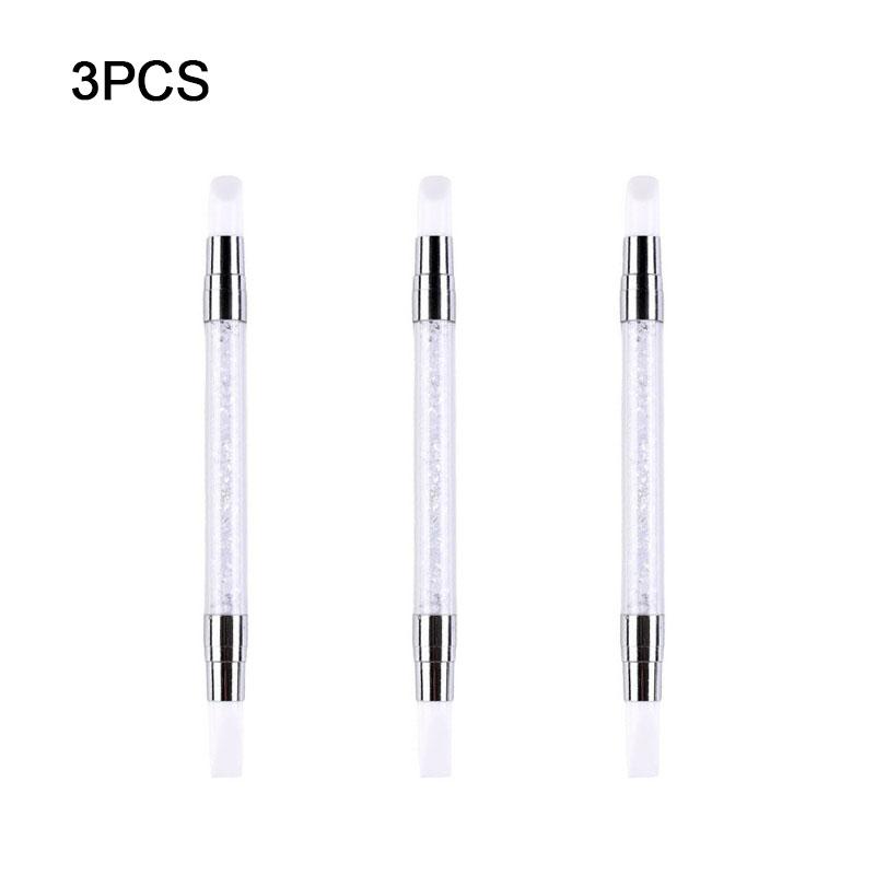 New 1/2/3PCS Dual-ended Silicone Sculpture Pen Nail Art Brushes Small Builder Gel Silicone Nail Brush Tool XJS04